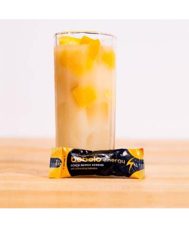 Bobelo Natural Energy Drink Powder - Peach Mango 14 Pack | Sugar Free Electrolytes Low Calorie Keto Friendly Self Carbonating Mix with 100mg Guarana Caffeine - Buy Online on GoSupps.com