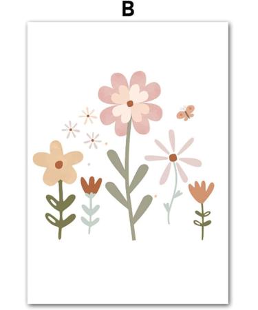 Exquleg 3 Set Nursery Wall Art Posters - Rainbow Sun Cloud Flowers & Butterflies - Boho Baby Room D cor (DIN A4) for Girls & Boys - Buy Online on GoSupps.com