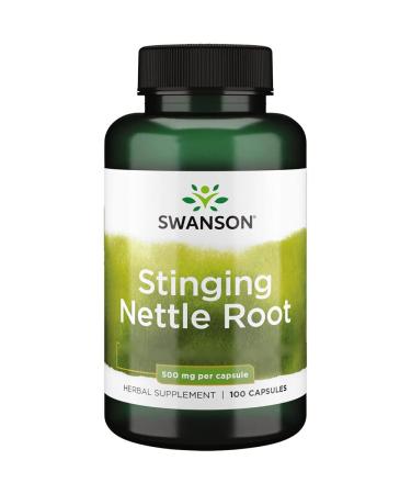 Swanson Stinging Nettle Root 500mg 100 Capsules Lab-Tested Soy Free Gluten Free Non-GMO