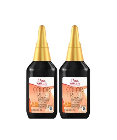 2 x Wella Color Fresh Hair Toner 75ml - 7/74 Medium Blonde/Brown Red