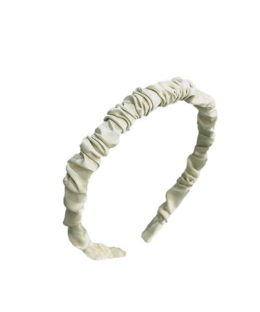 Verdant Touch Ruched Hair Band Ruched Satin Pleated Headband Hair Hoop for Women and Girls Green