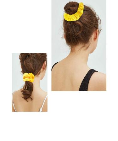 Guvass 2 Pack Yellow Velvet Hair Scrunchies - Soft Hair Ties for Women - Buy Online on GoSupps.com