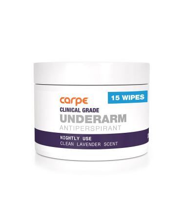 Carpe Clinical Grade Underarm Wipes - New, Unrivaled Antiperspirant Wipes For Armpit Sweat Prevention. Combat Sweat, Block Excessive Sweating, & Help Control Hyperhidrosis.15 Anti Sweat Wipes.