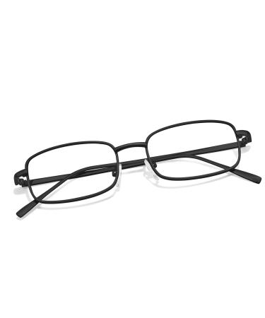 TJUTR Fashion Clear Glasses Non Prescription Fake Glasses for Women Blue Light Blocking Rectangle Metal Glasses Frame 733-V14 Black-v14