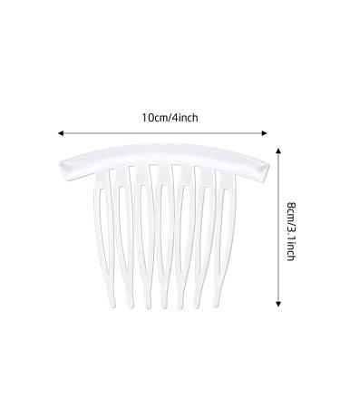 20 Pack 4 Inch Clear White Plastic Hair Side Comb Set for Women - Bridal Wedding Accessories - Buy Online on GoSupps.com