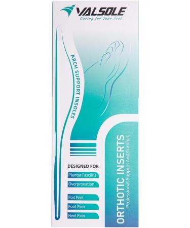 Valsole Orthopedic Insoles for Flat Feet & Plantar Fasciitis - Soft Shoe Inserts for Men & Women - 48-49 EU (31cm) - Red - Buy Online on GoSupps.com