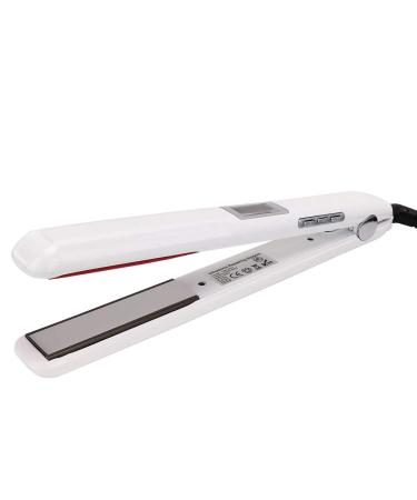 Infrared Hair Straightener Cold Technology LCD Display Adjustable Care Time Rotatable Power Line Straighten & Hair Layer (White US standard (110-240v))