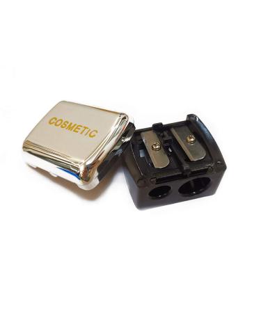 JOSALINAS Dual Makeup Sharpener - 2 Pack for Cosmetic Eyebrow Eyeliner Pencil | Silver Finish - Buy Online on GoSupps.com