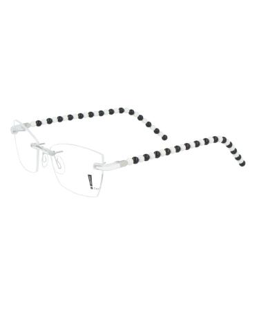 switch it set Combi 2328 interchangeable temples in the color ruthenium acetate beads white black