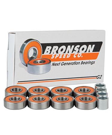 BRONSON SPEED CO. G2 Skateboard Bearings - Set of 8 One Size Silver 1