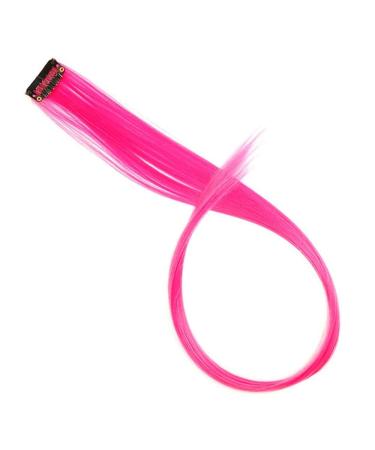 Long Straight Hair False Color Hair Clip Highlights Rainbow Hair Stripes Pink Synthetic Hair Clip Fashion Wig 13