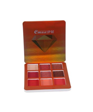 FOMIYES 9 Makeup Cosmetic Highlighter Pearlescent Glitter Diamond Eye Metallic Eyeshadow Colors Shadow 1 count (Pack of 1) Red