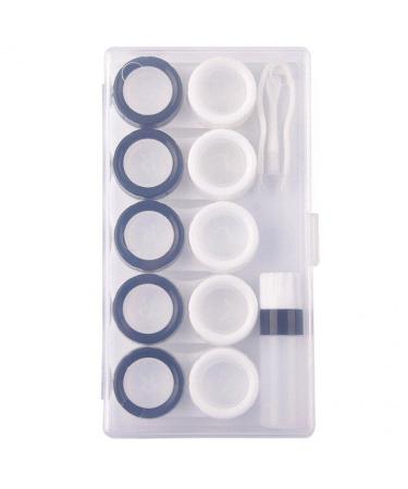 Hrippy 5 couples contact lens water eyes contact lens box travel contact lenses case soac container lens box for beauty pupil white black