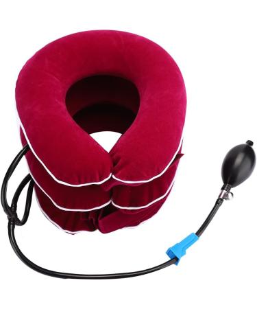 Inflatable Cervical Neck Traction Device for Neck Pain Relief - Rose Red - Buy Online on GoSupps.com