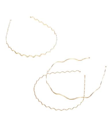 Lurrose 3Pcs Metal Wavy Hairbands for Women - Thin Golden Headbands for Outdoor Style - Buy Online on GoSupps.com
