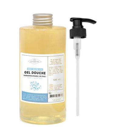 MY COSMETIK Customizable neutral shower gel base - COSMOS NATURAL certified by Ecocert - 100% natural gentle liquid soap rich in coconut and sunflower oils - MY COSMETIK - 500 ml + Pump