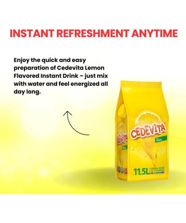 Boisson instantan e Cedevita au go t de citron - contient 9 vitamines pour dynamiser le corps et l'esprit - 900 g pour 11 5 litres (citron) - Buy Online on GoSupps.com