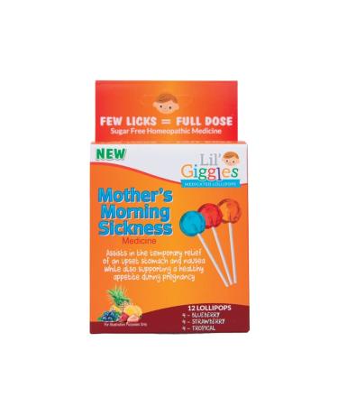 Lil' Giggles Mom s Medicated Lollipops for Morning Sickness  for Mom's Morning Sickness. Homeopathic Remedy. The Medicine Moms Expecting Kid s Will Love to take. 12 CT