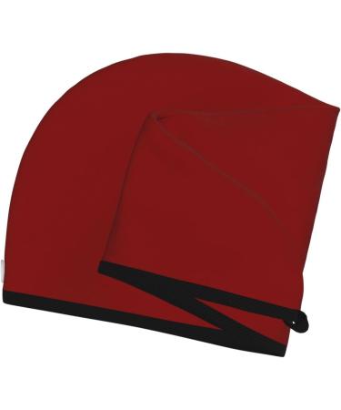Maroon Hair Towel Wrap | Quick Drying Hair Turban with Button | Premium Head Towel for Effortless Drying - Buy Online on GoSupps.com