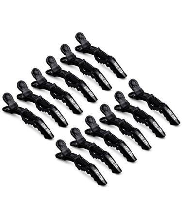 Hair Tamer Black Croc Hair Styling Clips - 12 Pack Black 12-pack