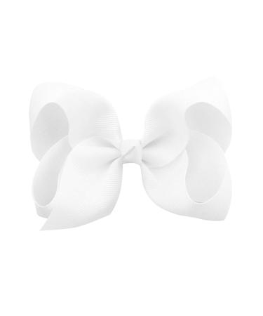 DEEKA 16 PCS White 4 Inch Hand-made Hair Bow Grosgrain Ribbon Alligator Clips for Girls - Buy Online on GoSupps.com