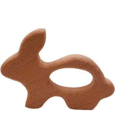 Wendysun 10pcs Cartoon Animal Rabbit Teether - Pure Natural Beech Wood Teething Nursing Toy for Baby DIY Pendant - Buy Online on GoSupps.com