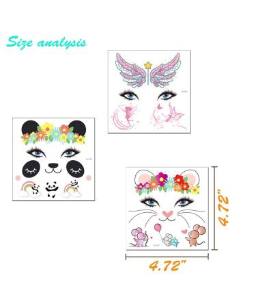 Animal Face Temporary Tattoos Stickers for Kids - 12 Sheets, Water Transfer, Birthday Party Supplies & Festival Favors - Perfect for Makeup and Skin Decor - Buy Online on GoSupps.com