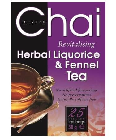 Chai Express Herbal Liquorice & Fennel Tea. Premium 25 Tea Bags