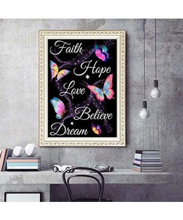 Diamond Painting Kits for Adults  5D Diamond Painting Butterfly Text Art DIY Round Drill Diamond Art Faith Hope Love  Valentine's Day Gift 11.81x15.75 inches 1-Butterfly - Buy Online on GoSupps.com
