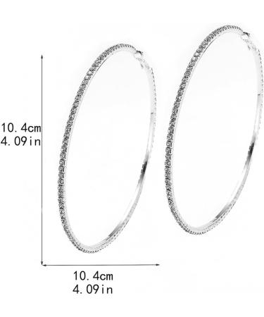 Jumwrit Shiny Big Hoop Rhinestone Dangle Earrings | Sparkle Crystal Circle Studs | Fashion Jewelry Gift for Women - Buy Online on GoSupps.com