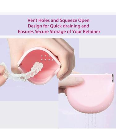 SNAWOP Slim Silicone Retainer Case with Vent Holes - Cute Portable Holder for Invisalign Braces Dentures & Night Guards - Green Aligner Box - Buy Online on GoSupps.com