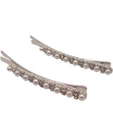 Topkids Accessories Sparkly Crystal Hair Clips Vintage Looking Pearl Detailed Bobby Pins For Women & Girls Birthday Prom or Bridal Accessories (Crystal & Pearl Grip) - Buy Online on GoSupps.com