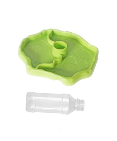 BEANPRECOY Reptile Water Dispenser Turtle Water Bowl 2 in 1 Reptile Automated Feeder Turtle Water Dispenser with Bottle for Turtles Hamsters Lizards Bearded Dragon Snake (Green)