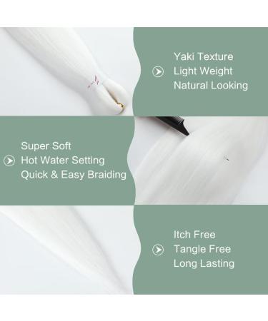YDDM 26 Pre-Stretched Braiding Hair Extensions - 6 Packs Jumbo White Kunsthaar for Braid Styles (60#) - Buy Online on GoSupps.com