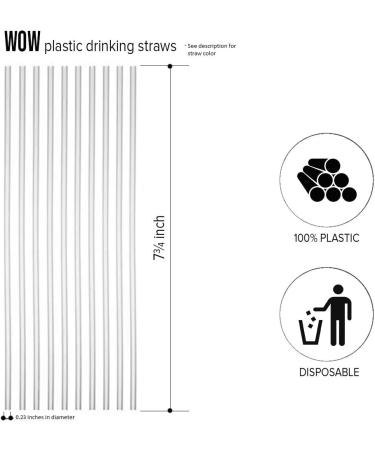 Wow Plastic Disposable Plastic Drinking Straws - 250 count (neon) (Neon). - Buy Online on GoSupps.com