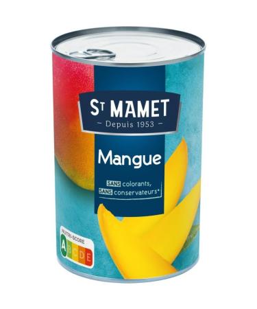 St Mamet - Mangues en tranches 425g - picerie sucr e - Fruits au sirop savoureux pour desserts et compotes - Lot De 4