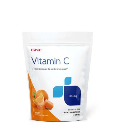GNC Vitamin C Soft Chews 500mg - Orange - 60 Soft Chews - Buy Online on GoSupps.com