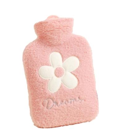 Heating bags heat bottle heat bottle luxury heating bags for pain relief back-neck cramps fur bed warmers for cold feet hot hot water bottles (blue: roze size roze 20.5x30cm