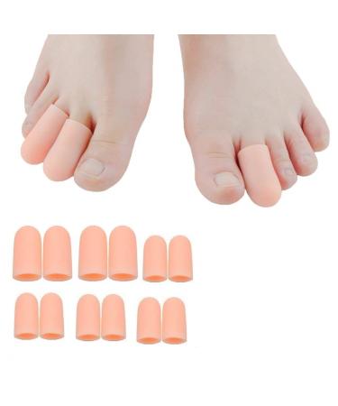 Toe protection 10x silicone toe caps for padding the toe blends corns cornea ideal to run walk stop toe pain beige