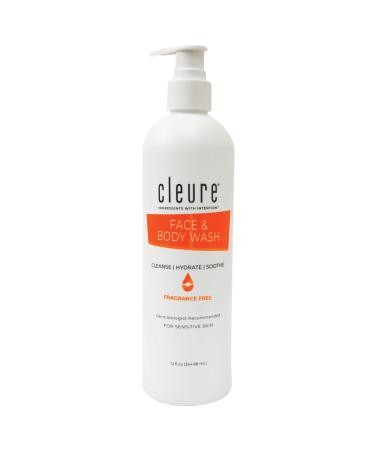 Cleure Face and Body Wash for Sensitive Skin  Fragrance Free and pH Balanced - Paraben  Sulfate & Gluten Free (12 oz  Pack of 1) 8 Fl Oz (Pack of 1)