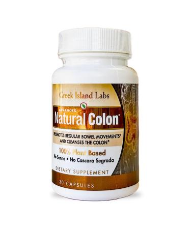 Greek Island Labs Natural Colon Cleanse Supplements (30 Capsules)  at Home Colon Detox - Defend Against Gas Bloating Constipation & Diarrhea  Improve Digestive System