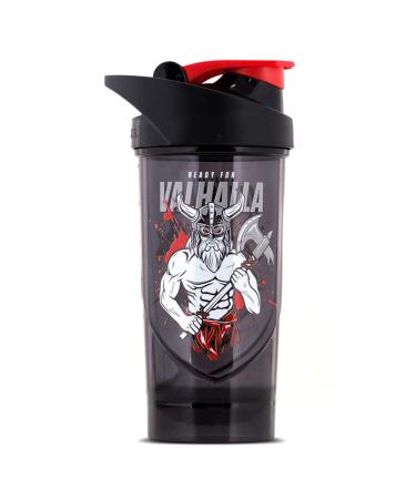 Shieldmixer Hero Pro Classic Shaker Viking - BPA-free - Gym accessories - Protein shaker - Fitness drinking bottle - Black - 700ml