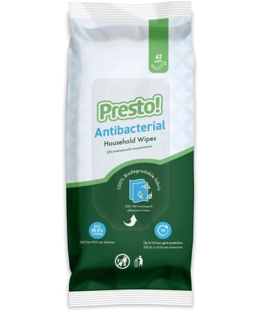 Presto! Biodegradable Antibacterial Multi-Purpose Wipes - 252 Count | Eco-Friendly Household Cleaning | International Shipping - Buy Online on GoSupps.com