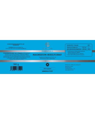 Qidosha Magnesium Bisglycinate Capsules - 300 Organic Magnesium Gummies (1500 mg) for Optimal Health | Pharmacy Glass Packaging - Buy Online on GoSupps.com