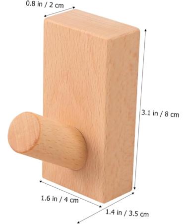 Alipis 3pcs Towel Hooks Adhensive Clothes Hook Wooden Hat Rack Porch Hanger Wall Hanging Adhesive Organizer 8X4 cmx3pcs As Shownx3pcs - Buy Online on GoSupps.com