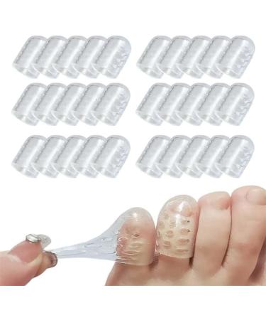 Silicone Anti-Friction Toe Protector Upgrade Silicone Breathable Toe Covers Separate Toes Toe Separators for Women Men Little Toe Sleeves for Corns Blisters and Ingrown Toenails (30Pcs)