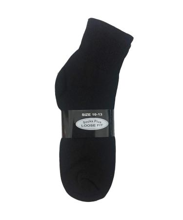 6 Pairs of Socks Plus 10-13 Non-Binding Diabetes Diabetic and Circulatory Ankle Socks (Black)