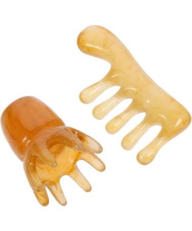 Magiclulu 4-Piece Resin Scalp Massage Comb Set - Large Gua Sha & Hand Tools for Hair & Scalp Relaxation | International Shipping Available - Buy Online on GoSupps.com