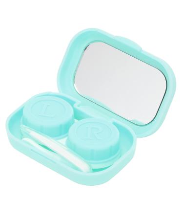 Anggrek contact lens container mini storage for soaking contact lenses cute portable contact lens container storage box soaking-soft storage set (yellow blue green)