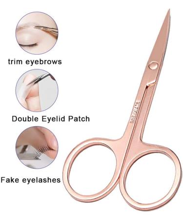 Eyebrow and Lash Scissors - Stainless Steel Small Brow Trimming Tool for Women - Perfect for Nose, Beard, Mustache, and Facial Hair - Black Gold Multicolored - Buy Online on GoSupps.com
